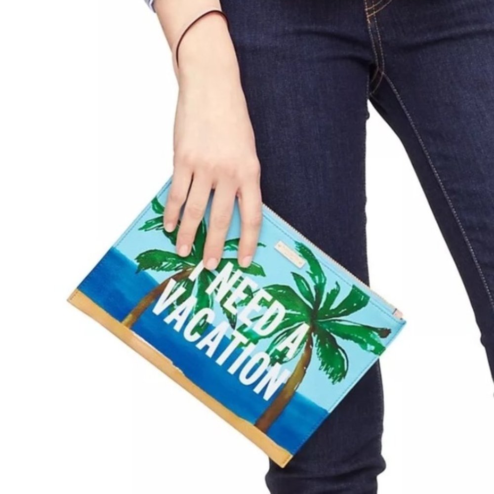 Kate Spade "l need a vacation" Bella Wristlet